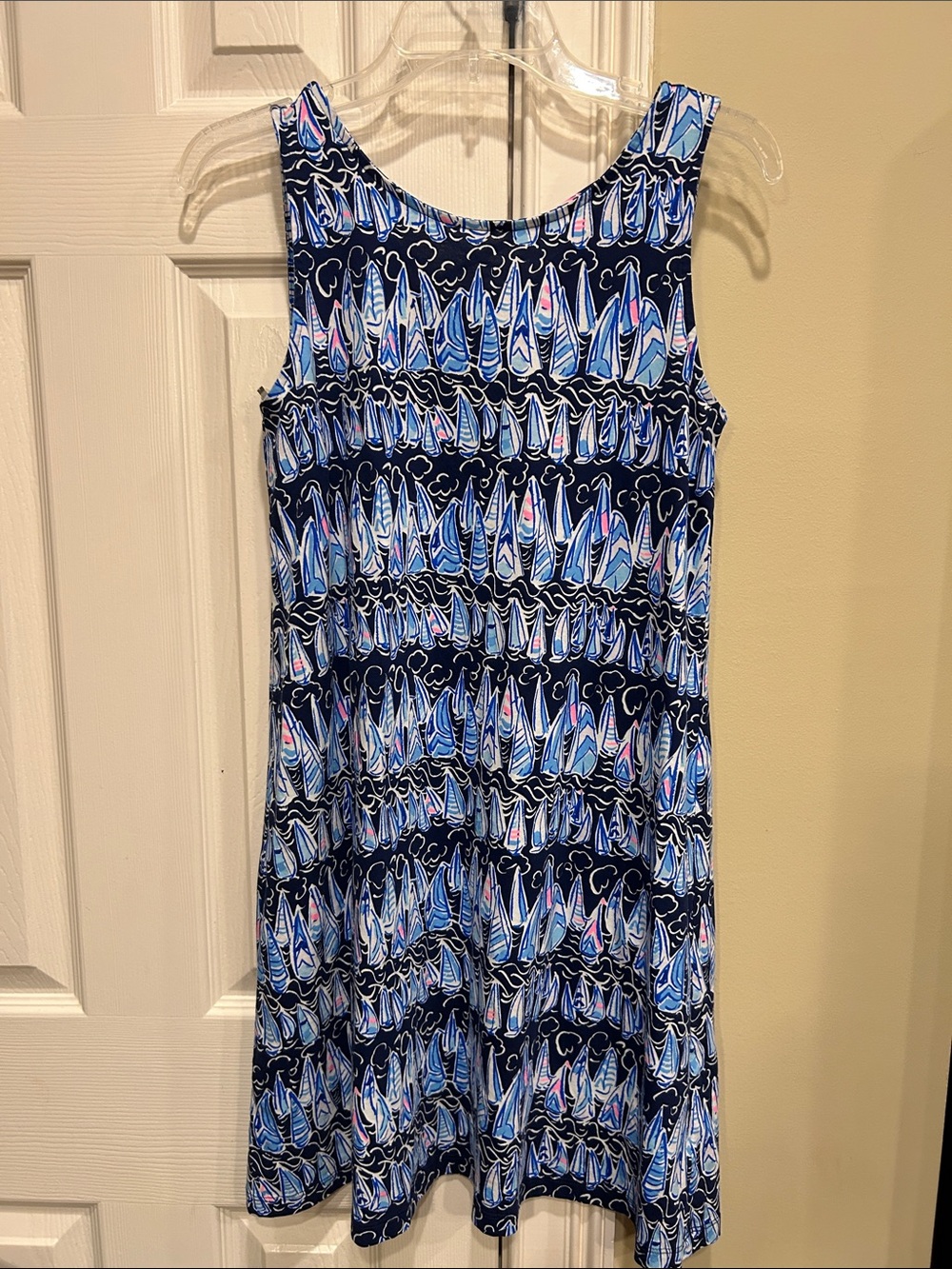 Lilly Pulitzer XS sailboats Blue knit shift dress